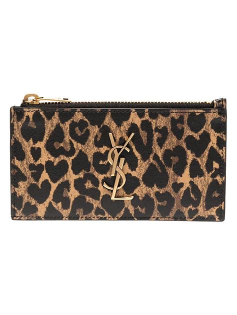 ysl cardholder leopard|ysl zipped card holder.